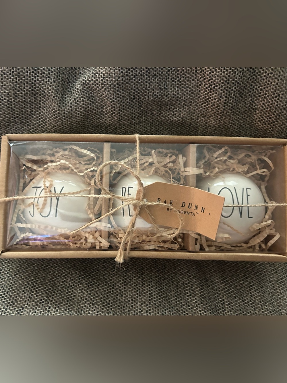 New Rae Dunn Christmas Ceramic Ornaments Joy Peace Love